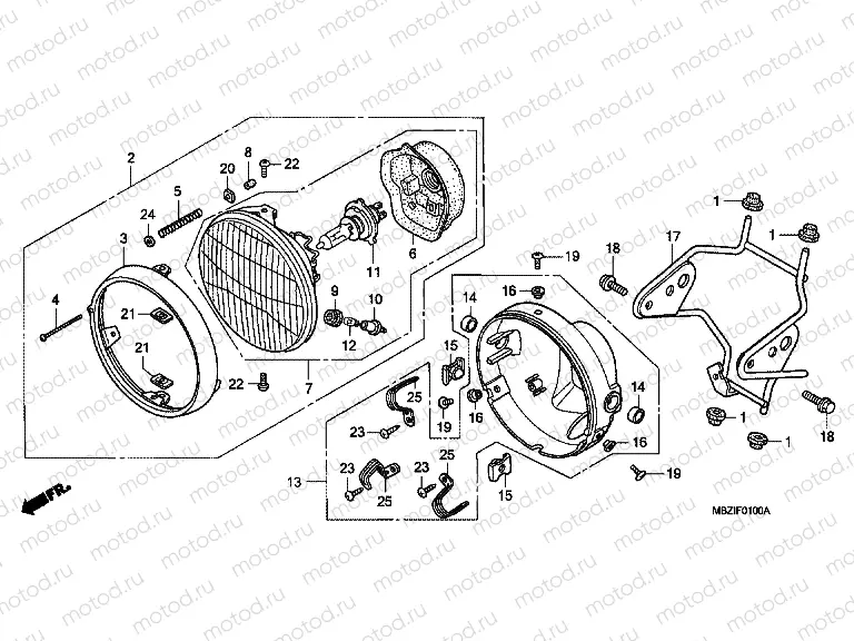 F-1 HEADLAMP (CB600F2)