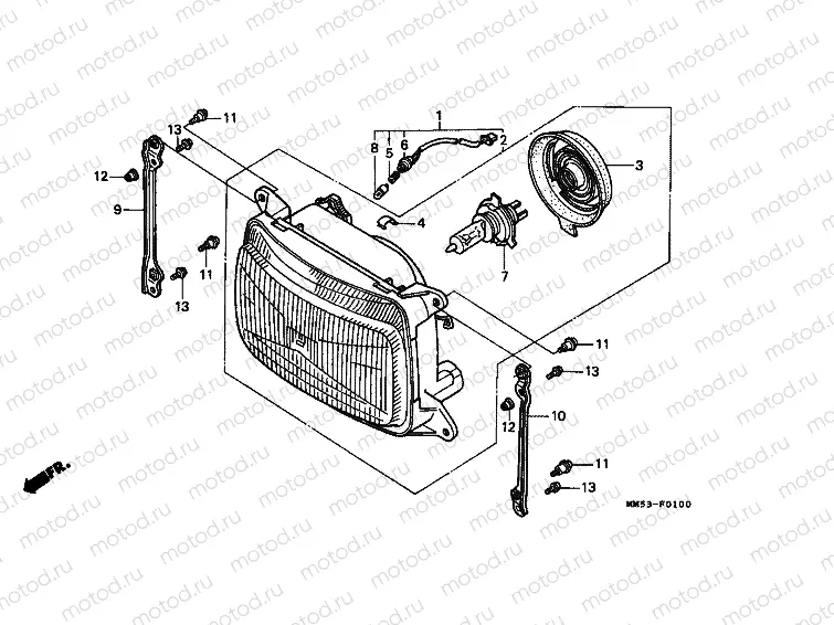 F-1 HEADLAMP (CBR1000FH / FJ / FM)