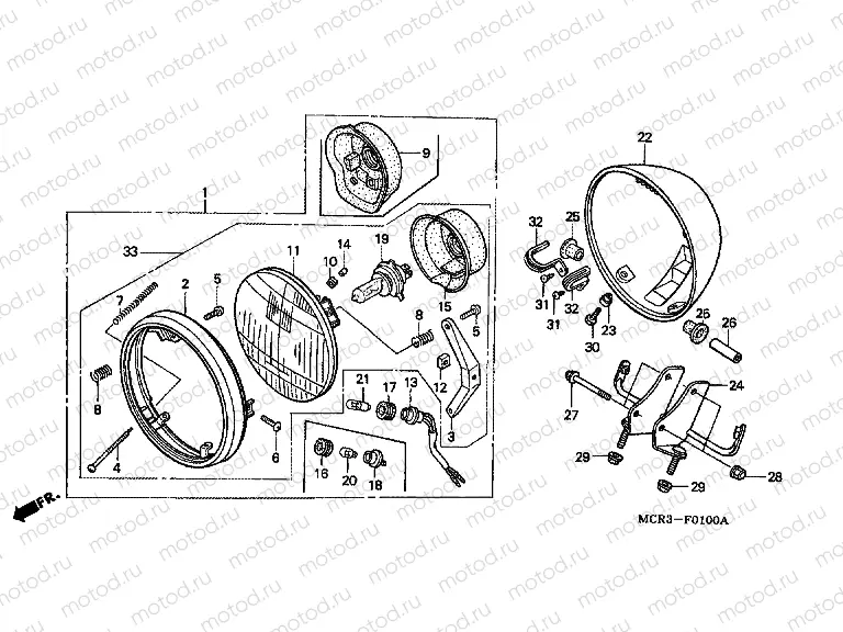 F-1 HEADLAMP (E / ED / F / H / KO / U / 2ED)