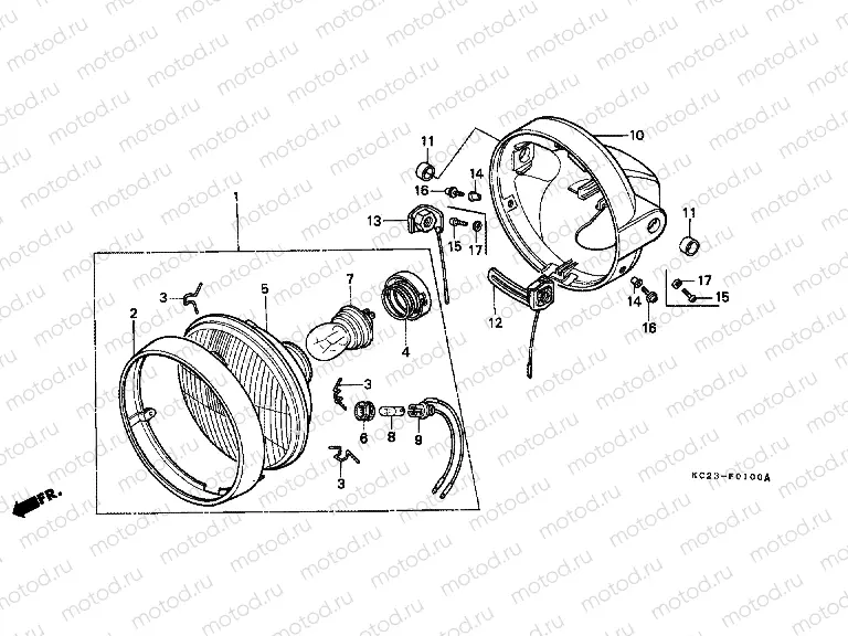 F-1 HEADLAMP (E / ED / F / SD / SW)