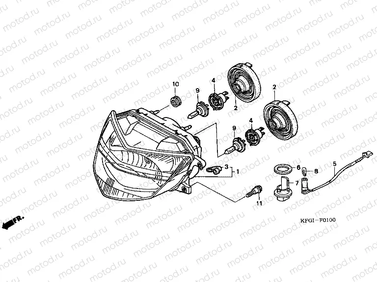 F-1 HEADLAMP (FES250Y / 1/2)