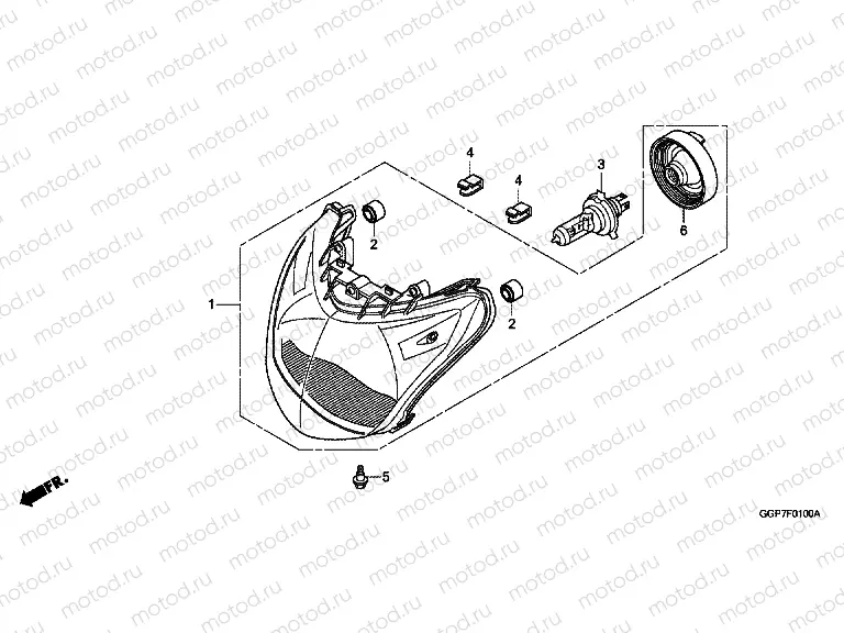 F-1 HEADLAMP (NSC50 / MPD / WH)