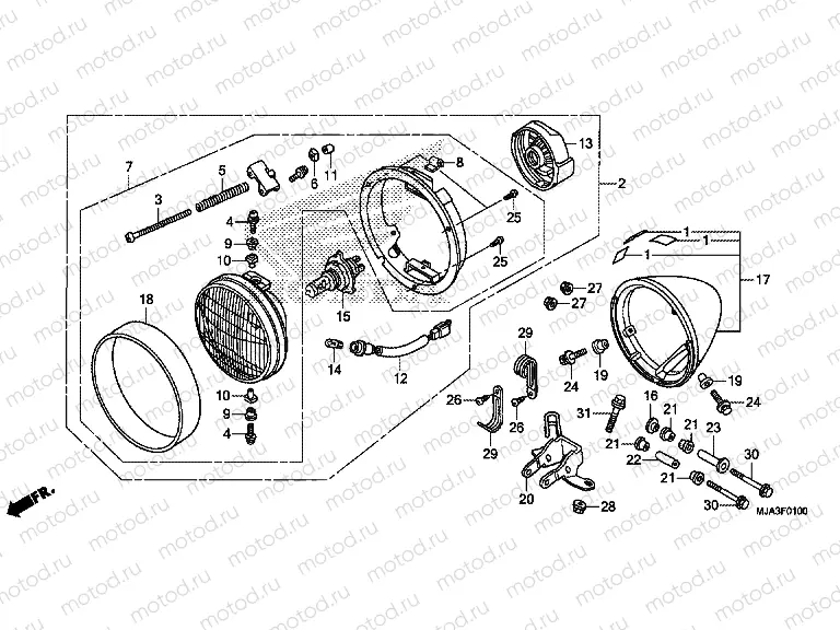 F-1 HEADLAMP (VT750C / CA / CS)