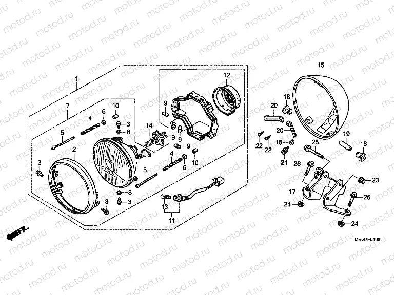 F-1 HEADLAMP (VT750C2B-E)