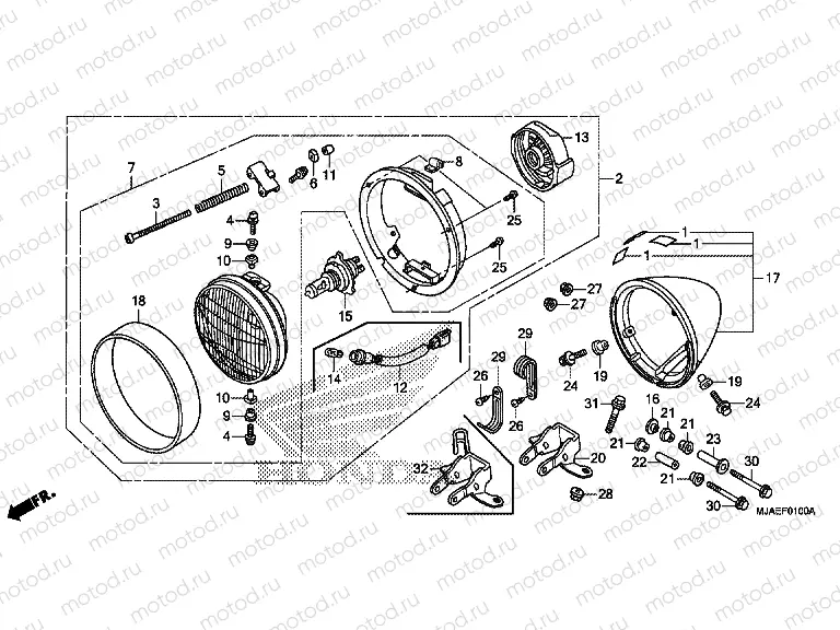 F-1 HEADLAMP (VT750CS / C)