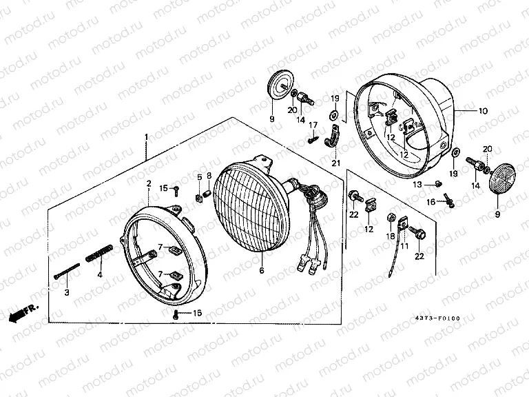 F-1 HEADLAMP (XL125SZ, A, B, C-CM)