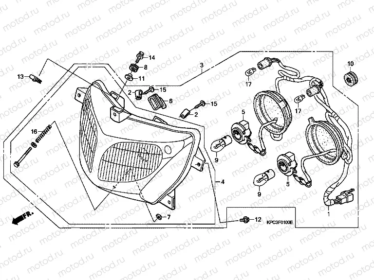 F-1 HEADLAMP (XL125V1 / 2/3/4/5/6)