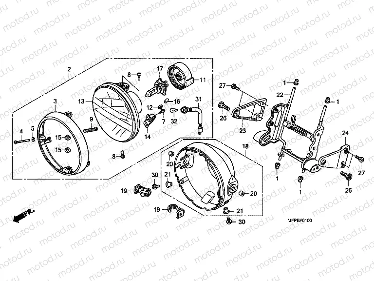 F-1 HEADLIGHT (CB1300A)