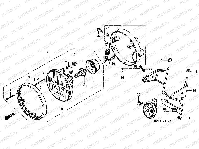 F-1 HEADLIGHT (CB750)
