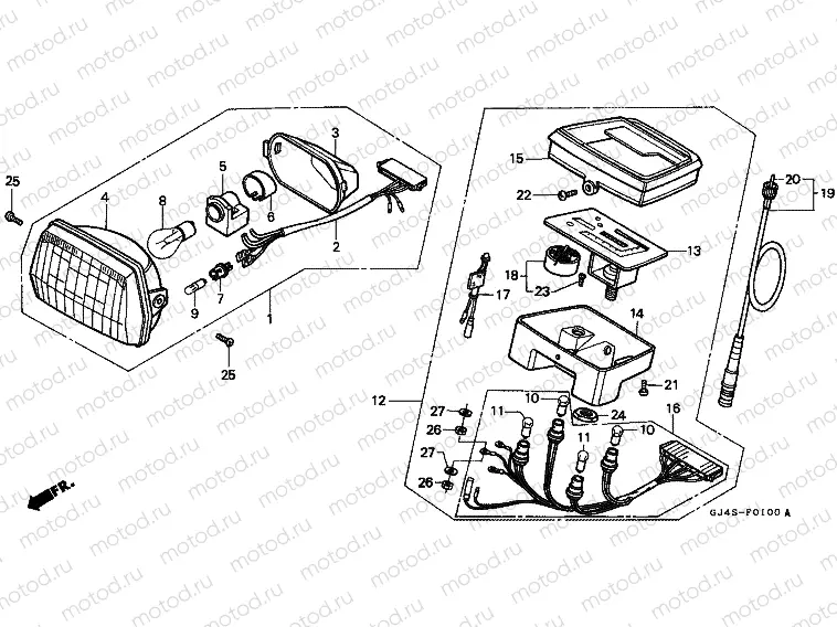 F-1 HEADLIGHT / SPEEDOMETER (SH75H / K / M)