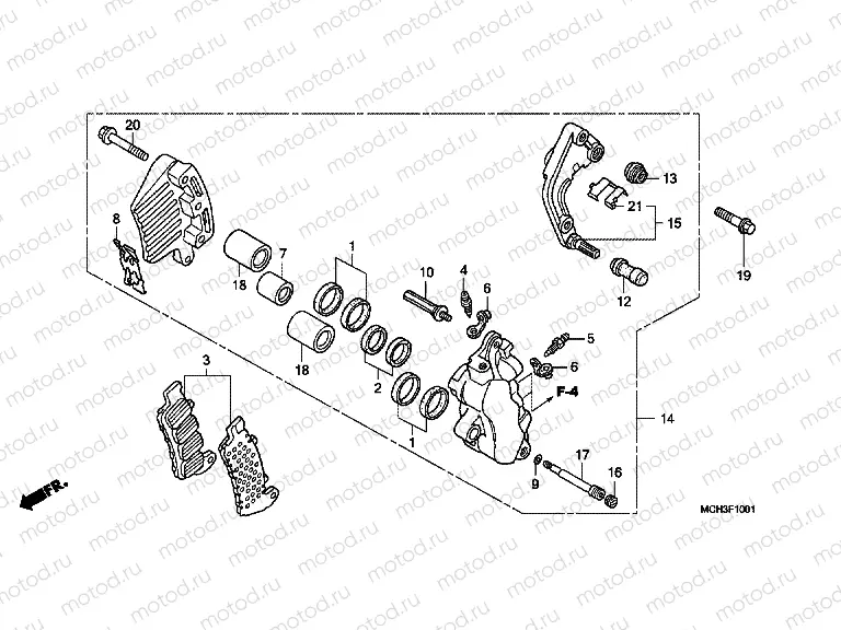 F-10-1 B. FRONT BRAKE CALIPER