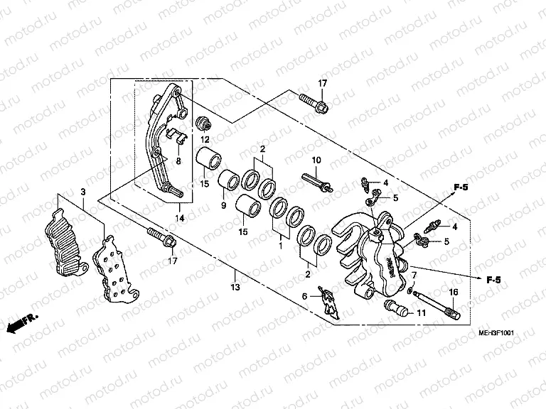 F-10-1 B. FRONT BRAKE CALIPER