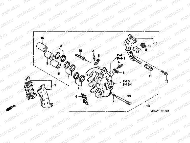 F-10-1 B. FRONT BRAKE CALIPER