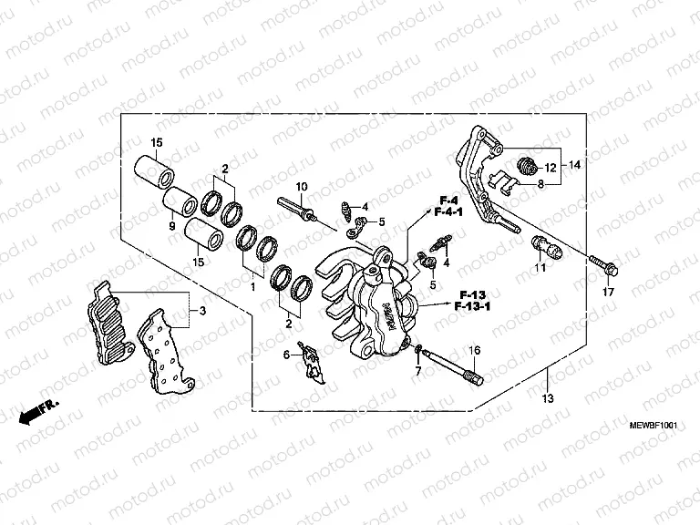 F-10-1 B. FRONT BRAKE CALIPER