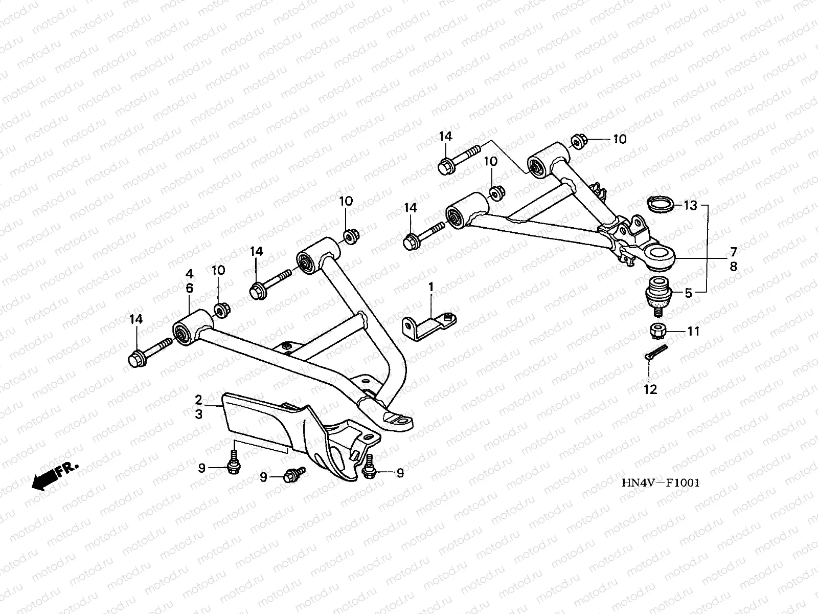 F-10-1 FRONT ARM (TRX350FM/FE)