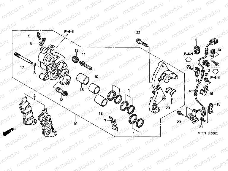 F-10-1 FRONT BRAKE CALIPER (CBF500A)