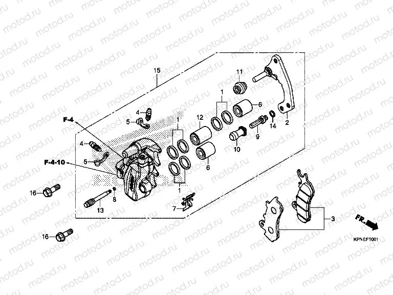 F-10-1 FRONT BRAKE CALIPER (GLR1251WHH)