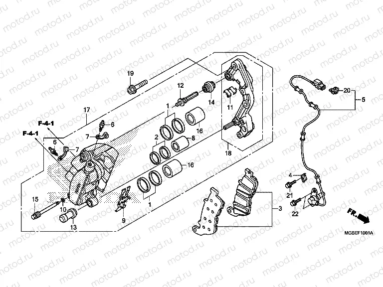 F-10-1 FRONT BRAKE CALIPER (NC700SA / SD)