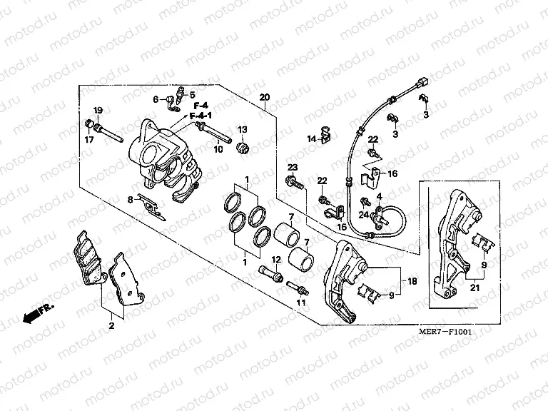 F-10-1 FRONT BRAKE CALIPER (R.) (CBF600S6.8 / SA6 / N6.8 / NA6)