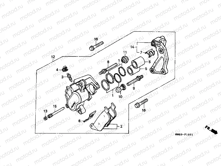 F-10-1 FRONT BRAKE CALIPER (VT1100CR)