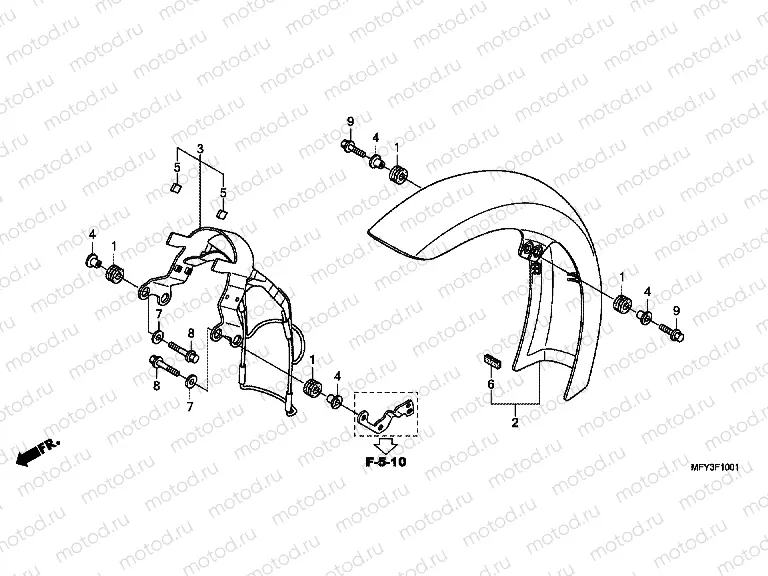 F-10-1 FRONT FENDER (VT1300CSA)