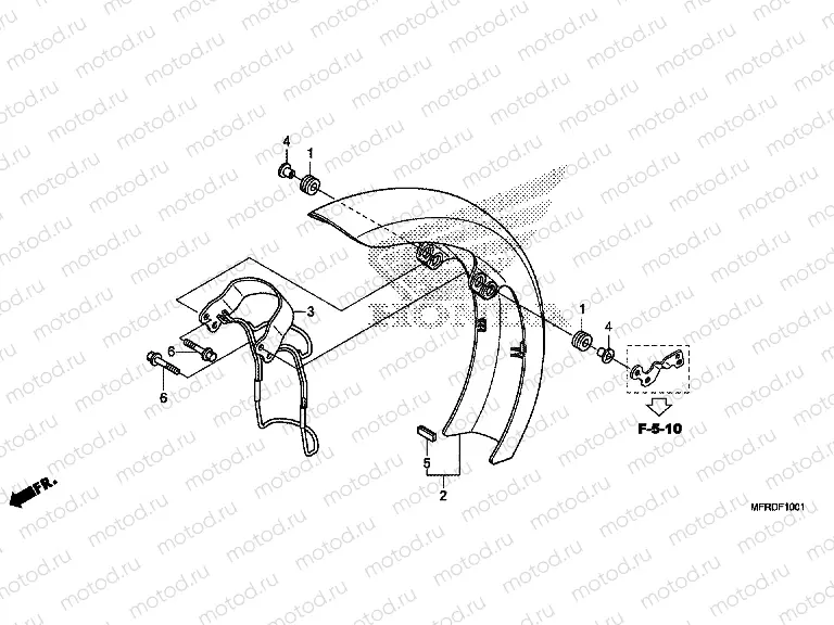F-10-1 FRONT FENDER (VT1300CXA)