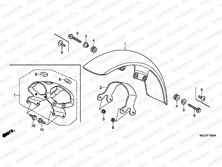 F-10-1 FRONT FENDER (VT750C2S / S)