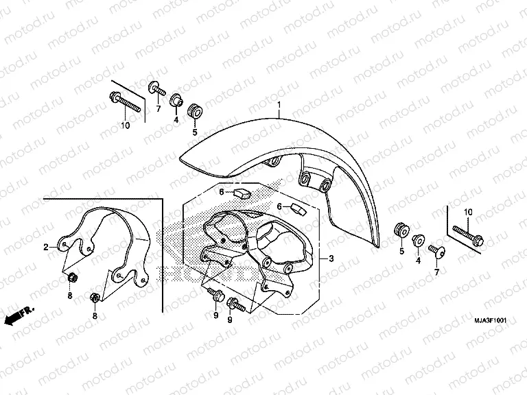 F-10-1 FRONT FENDER (VT750C2S / S)