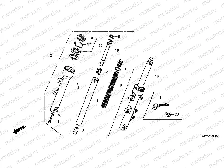 F-10-1 FRONT FORK (SC125A)