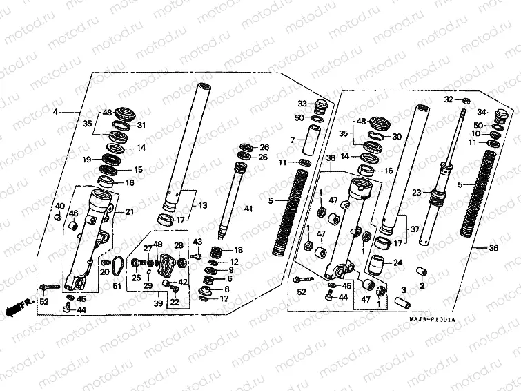F-10-1 FRONT FORK (ST1100AT / AV / AW)
