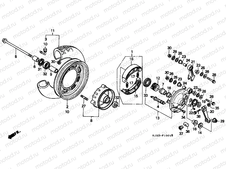 F-10-1 FRONT WHEEL (CH125J / L / M / N / P / R)