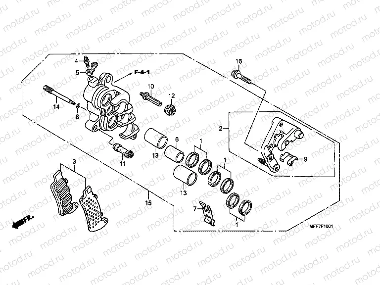 F-10-1 J. FRONT BRAKE CALIPER (ABS)