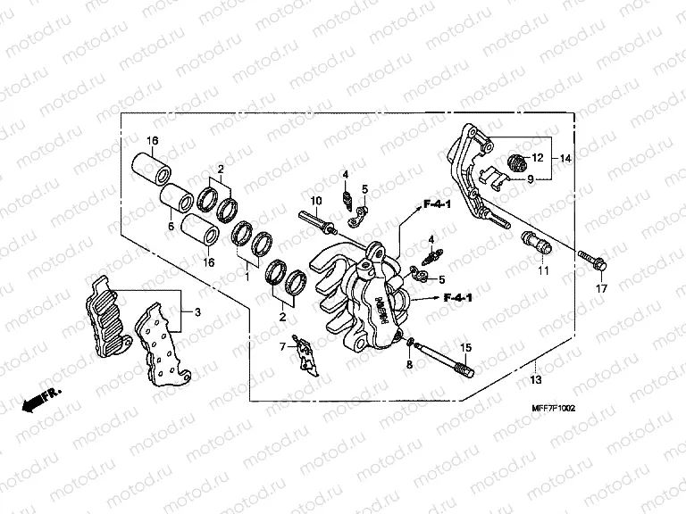 F-10-2 B. FRONT BRAKE CALIPER (ABS)