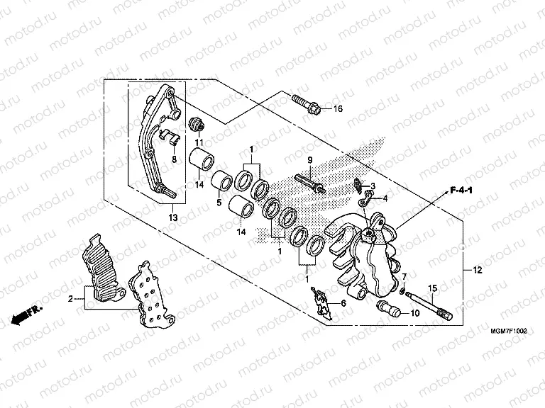 F-10-2 B. FRONT BRAKE CALIPER (CB600FA)