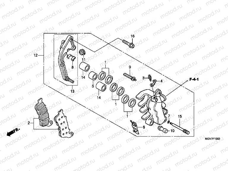 F-10-2 B. FRONT BRAKE CALIPER (CBR600FA)
