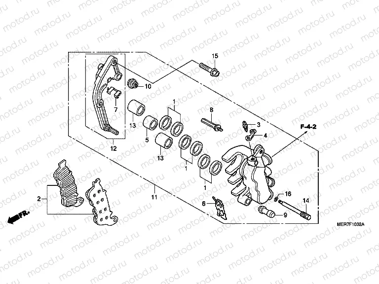 F-10-2 FRONT BRAKE CALIPER (B.) (CBF600SA8 / NA8)