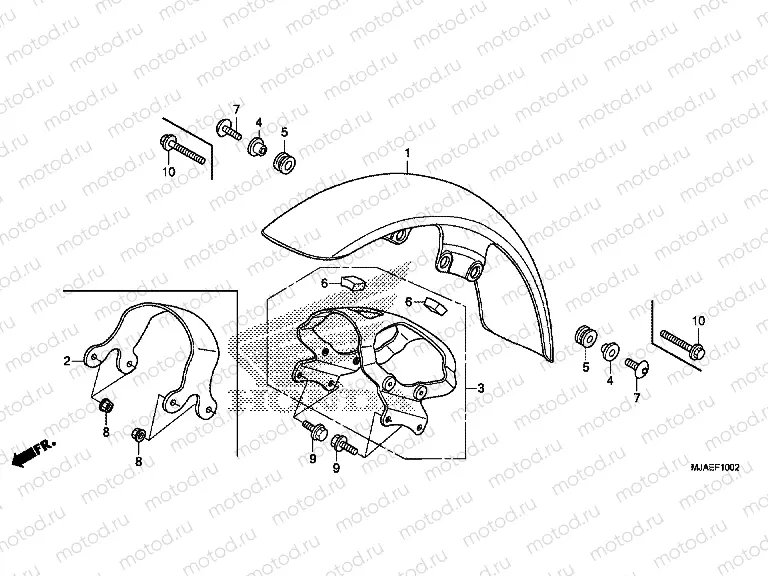 F-10-2 FRONT FENDER (VT750C2S / S)