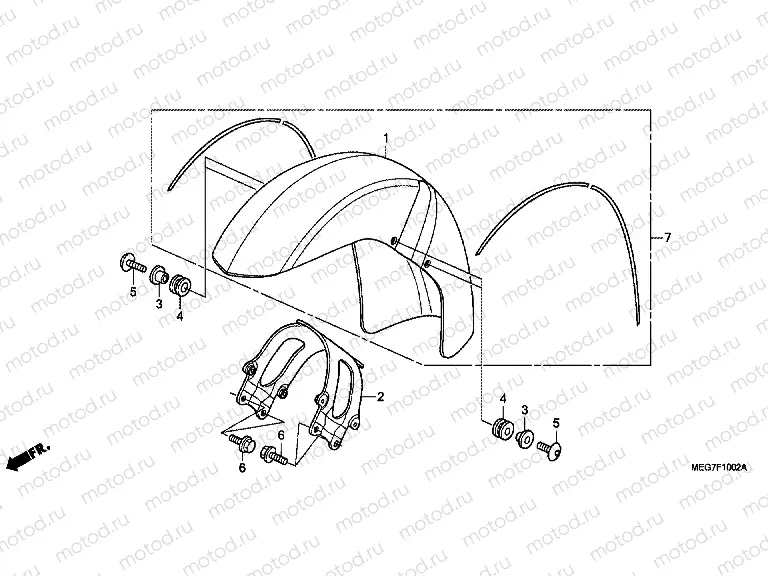 F-10-2 FRONT FENDER (VT750CS / C / CA)