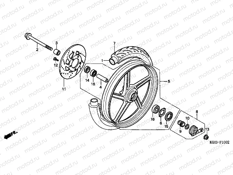 F-10-2 FRONT WHEEL (FS125C4-8 / MC4-8)