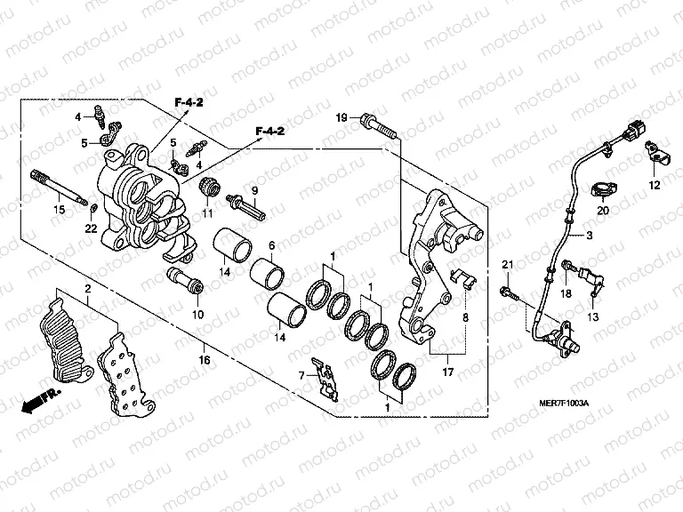 F-10-3 FRONT BRAKE CALIPER (R.) (CBF600SA8 / NA8)