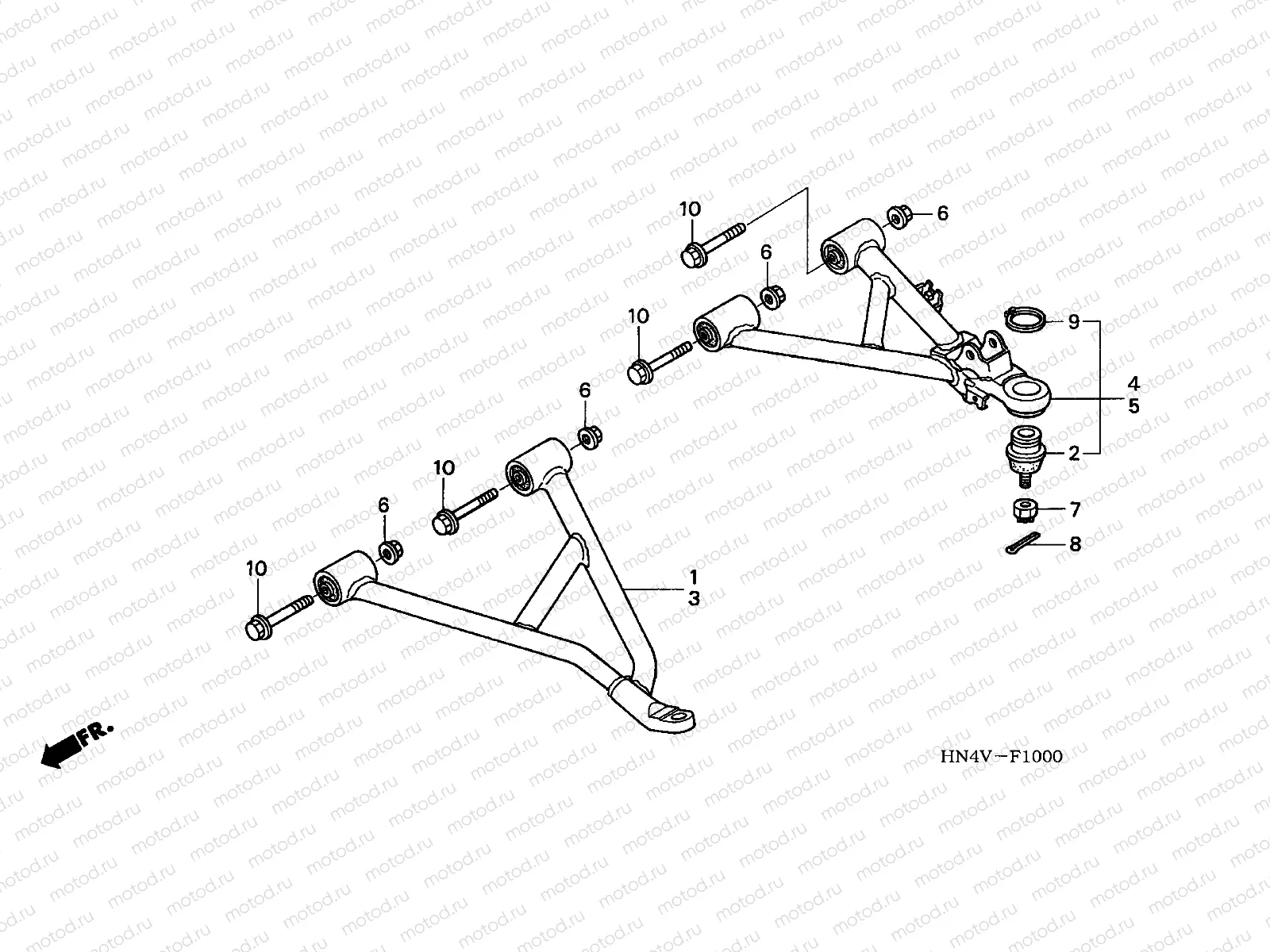 F-10 FRONT ARM (TRX350TM/TE)
