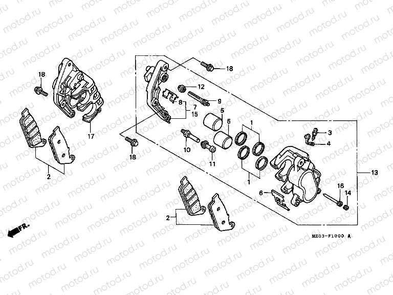 F-10 FRONT BRAKE CALIPER