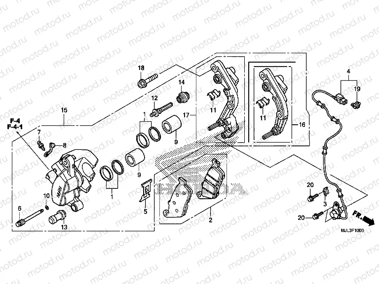 F-10 FRONT BRAKE CALIPER