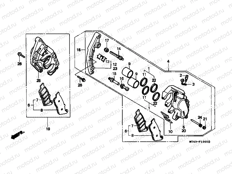 F-10 FRONT BRAKE CALIPER