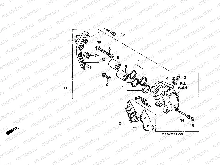 F-10 FRONT BRAKE CALIPER (B.) (CBF600S6.8 / SA6 / N6.8 / NA6)