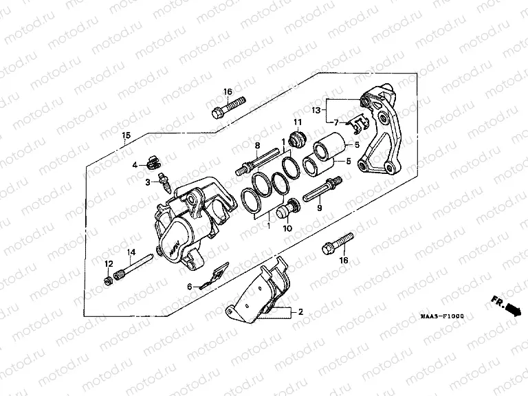 F-10 FRONT BRAKE CALIPER (VT1100C)