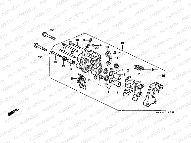 F-10 FRONT BRAKE CALIPER (VT1100CH / CJ / CN / CP)