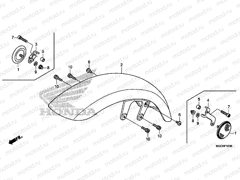 F-10 FRONT FENDER (CB1100CA / CAD / TA / TAD)