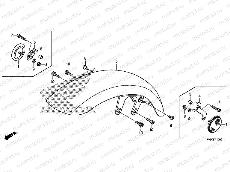 F-10 FRONT FENDER (CB1100CA/TAD)