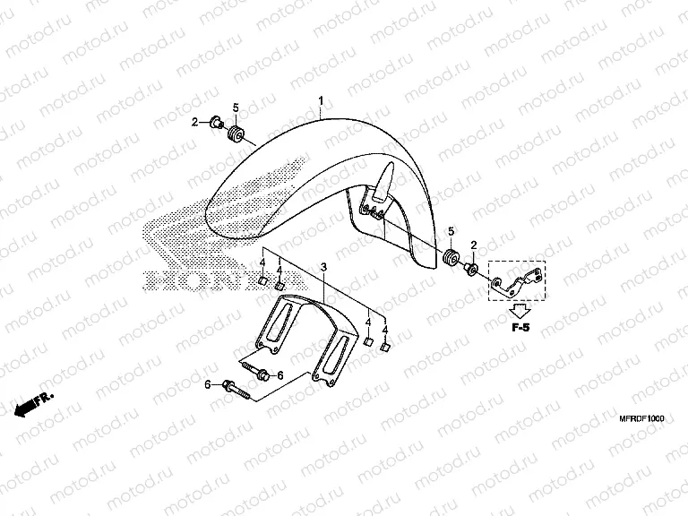 F-10 FRONT FENDER (VT1300CR)